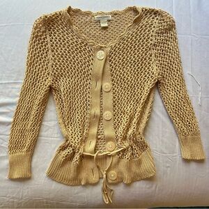 Banana Republic Women's Beige Open-Knit Cardigan